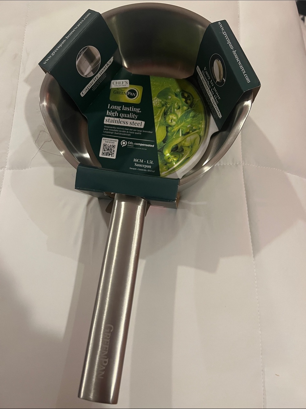 GreenPan 1.5 L saucepan Chef’s Collection stainless steel